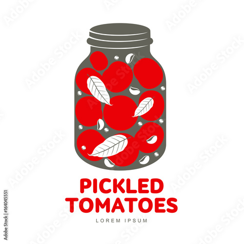 Pickles glass jar flat illustration