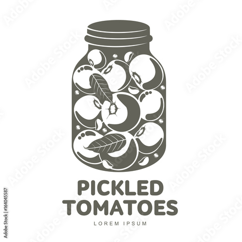 Pickles glass jar flat illustration