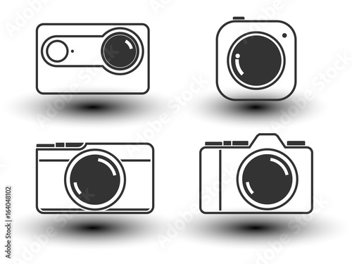 camera line icon vector illustration