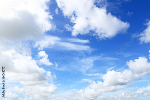 沖縄上空の青空と雲