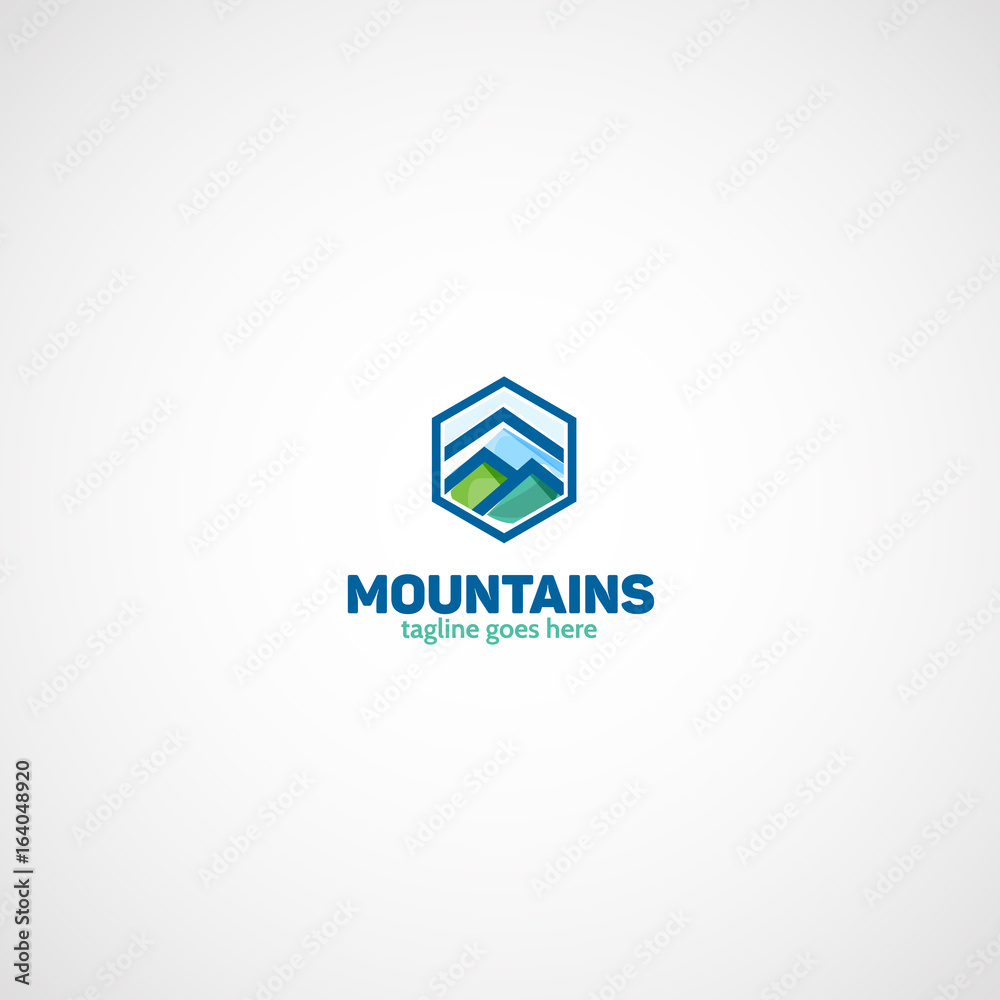 Mountains vector emblem. Mountains vector emblem.