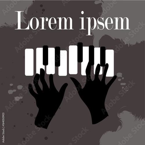 Piano recital poster, leaflet or invitation design template.