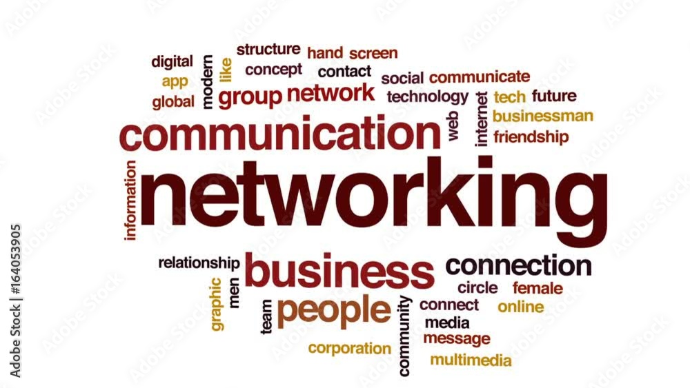 Networking animated word cloud, text design animation. Networking animated word cloud, text design animation.
