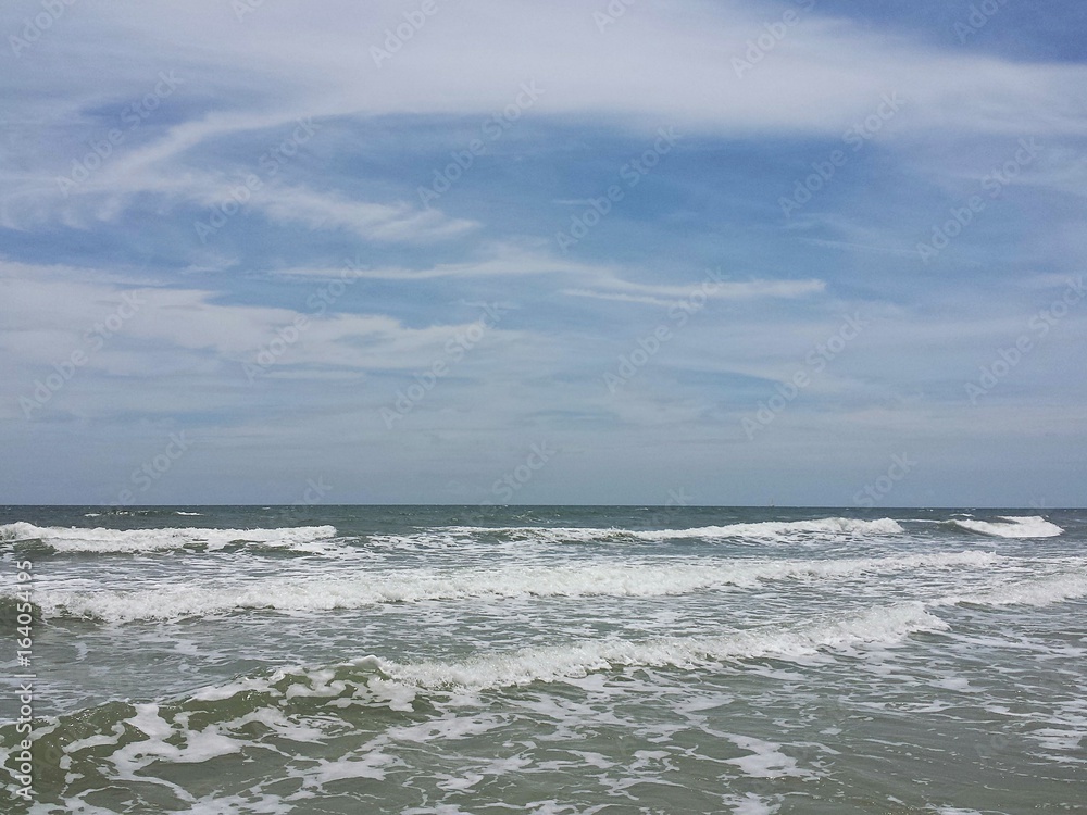 Beautiful ocean and sky background at Atlantic coast of North Florida
