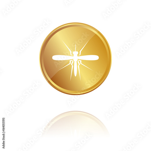 Mosquito - Gold Münze mit Reflektion