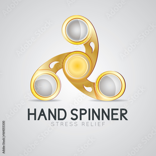 Gold hand spinner fidget toy. Hand fidget spinner toy stress and anxiety relief 