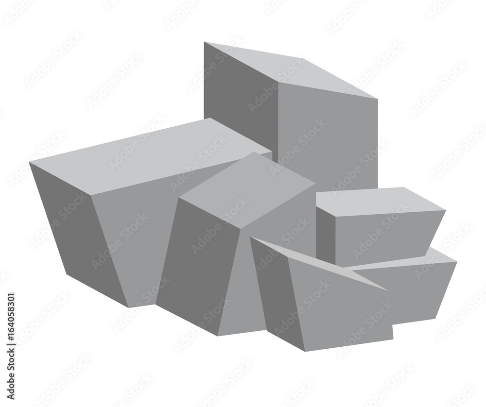 Fototapeta premium stone heap vector symbol icon design.