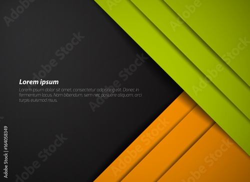 orange and green background overlap dimension modern line bar design for text and message website design , vector