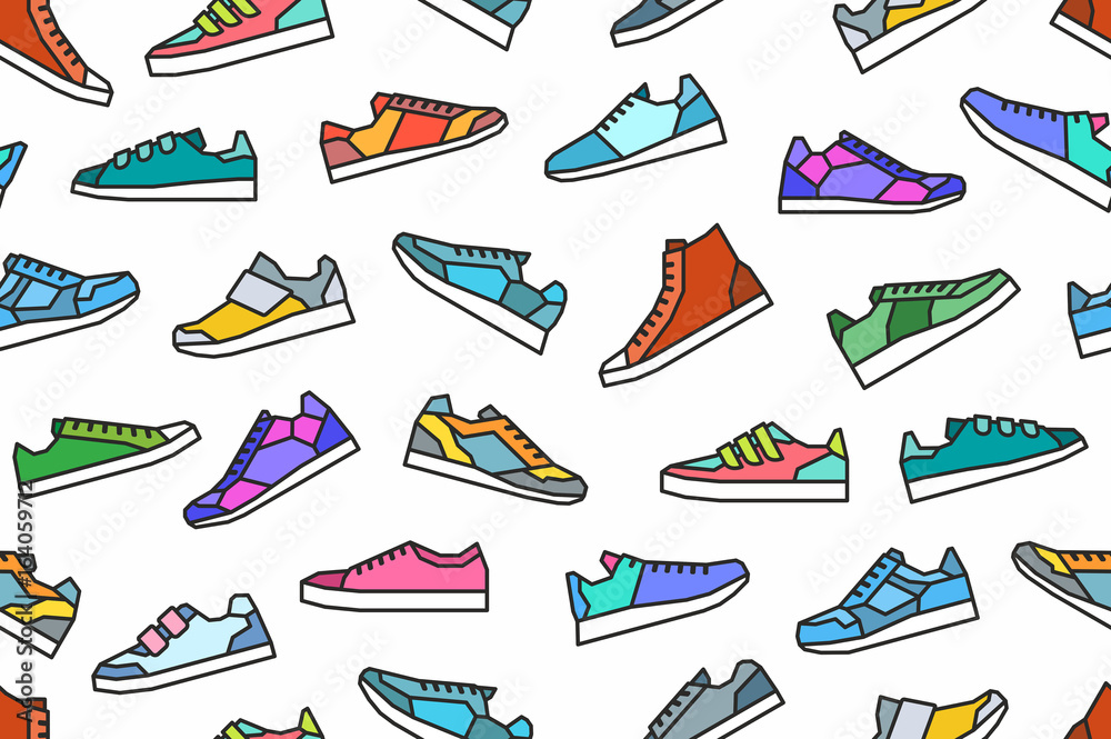Sneakers seamless pattern Sneakers seamless pattern