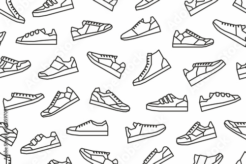 Sneakers seamless pattern