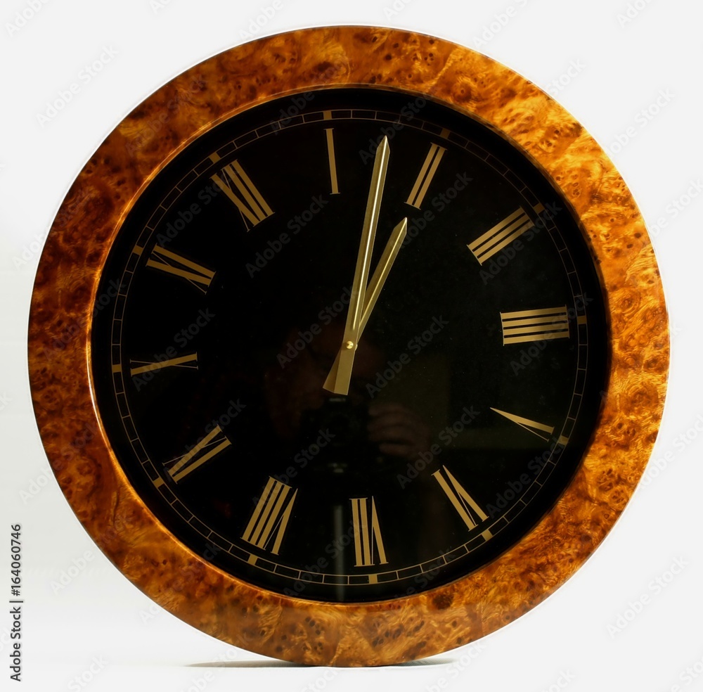 Large clock in walnut root