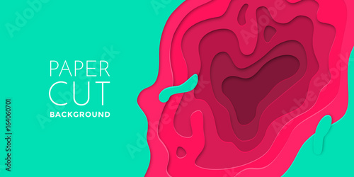 Topography paper cut multi layers color effect, papercut vector art background texture