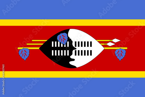 Swaziland flag. National current flag, government and geography emblem. Flat style vector illustration