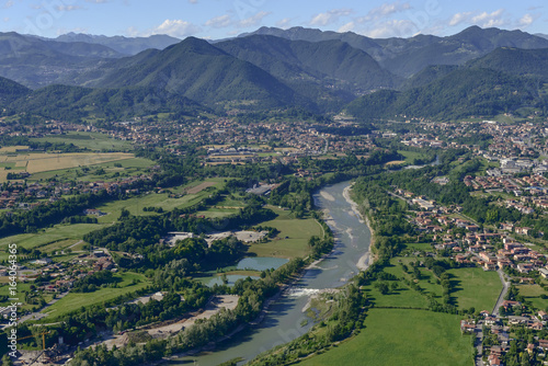 Brembo river at Valbrembo, Italy