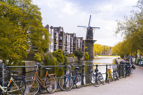 Amsterdam canal at sunset. Amsterdam is the capital and most populous city in Netherlands.