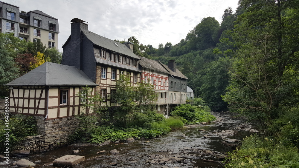 Timber frame houses in Monschau, Germany Timber frame houses in Monschau, Germany