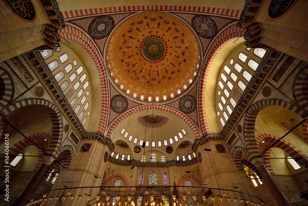 Naklejka premium Ceiling decoration of the Süleymaniye Mosque