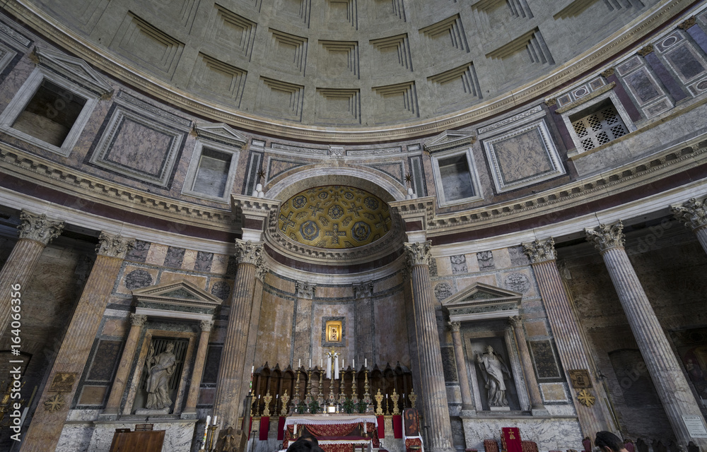 Pantheon in Rome. Ancient roman pantheon. Interior view. Rome, I
