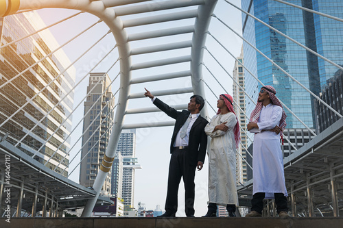 Photography Businessman and Arab businessmen worker on construction site