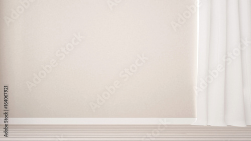 white empty room decoration in home or apartment - 3D Rendering