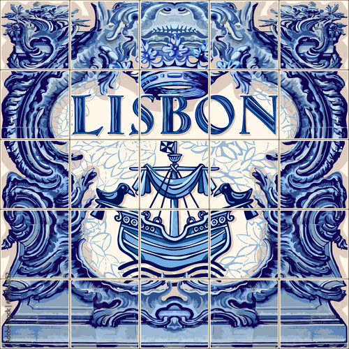 Lisbon Ceramic Tile Vector Lisboa Souvenir