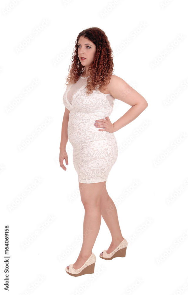 Naklejka premium Pretty woman walking.