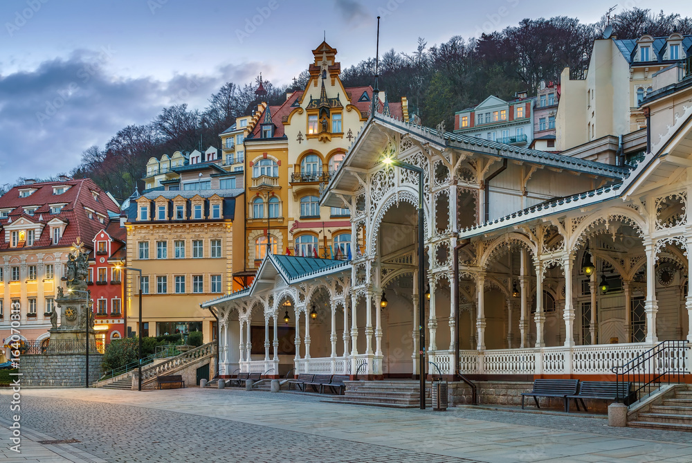 city centre of Karlovy Vary,Czech Republic