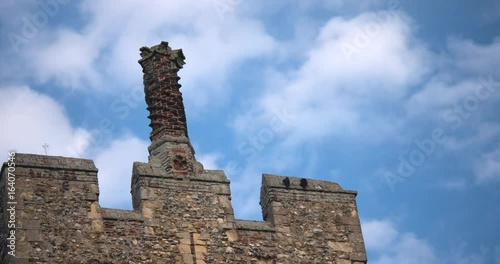 Time lapse of clouds over English castle