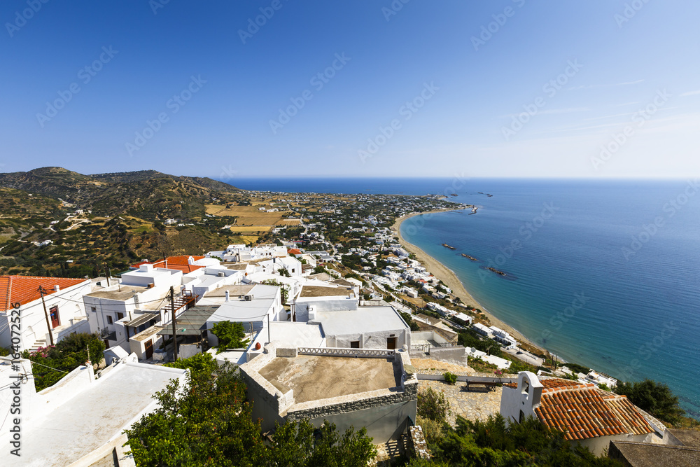 View of Molos village from Chora, Skyros island, Greece.
