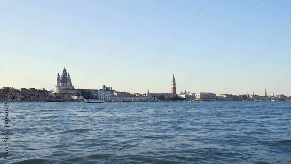 Sightseeing in Venice, view on attractions from touristic boat, water tour Sightseeing in Venice, view on attractions from touristic boat, water tour