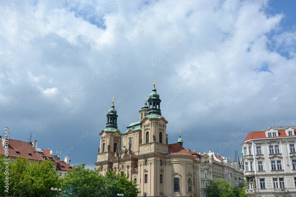 The St. Nicholas' church at the old town square in Prague, Czech Republic