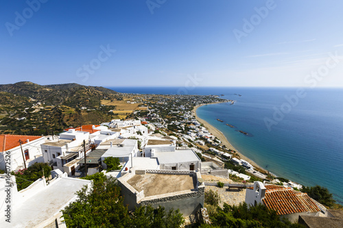 View of Molos village from Chora, Skyros island, Greece. 
