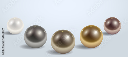 Composition of different metal or plastic balls on the plane
