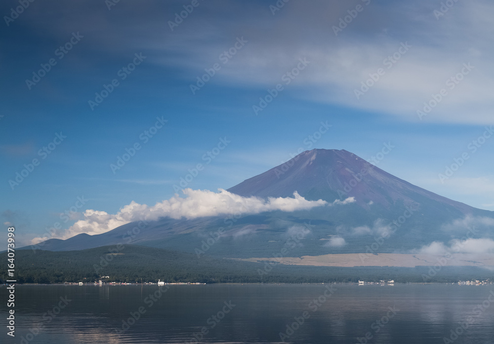 Mountain Fuji and Yamanakako lake in summer