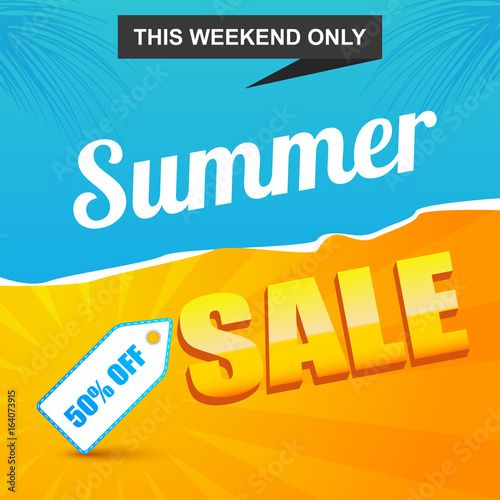 Summer sale background, seasonal share, vector illustration