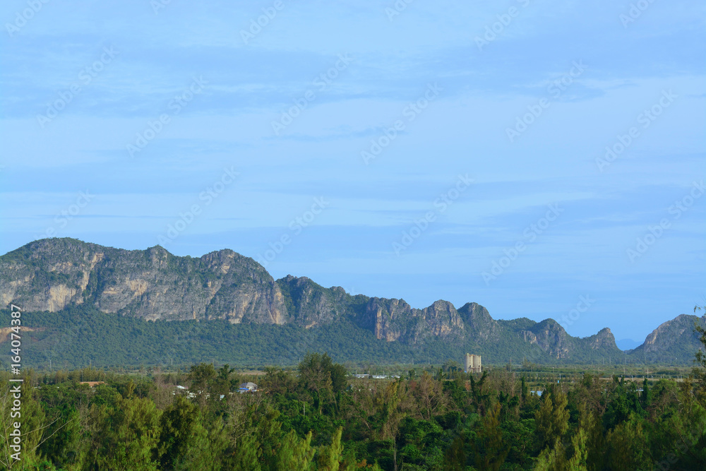Beautiful limestone mountain in thailand as background