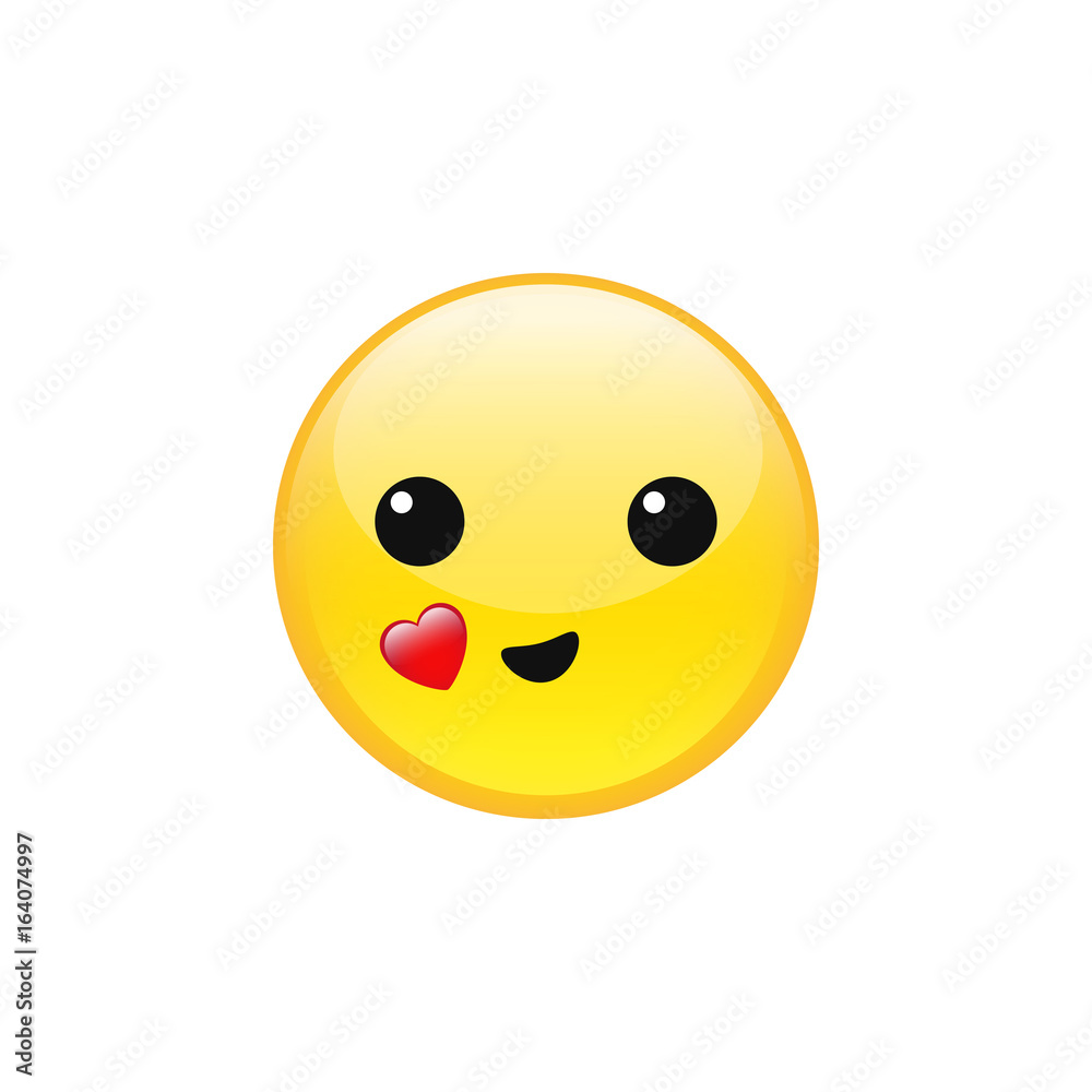 Emoticon emoji face blowing a kiss vector icon isolated on white background Emoticon emoji face blowing a kiss vector icon isolated on white background