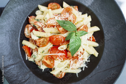 Penne pasta with cheese and...