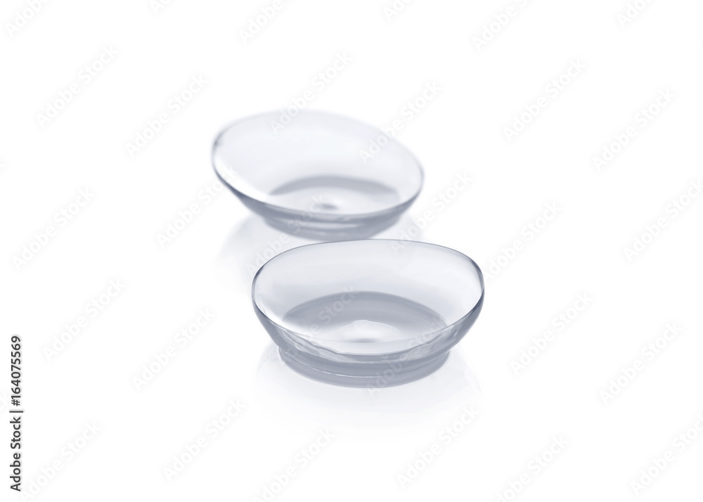 Contact lenses on white background Contact lenses on white background