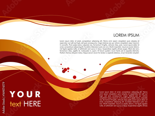 Vector wave abstract colorful background with sample text in red color
