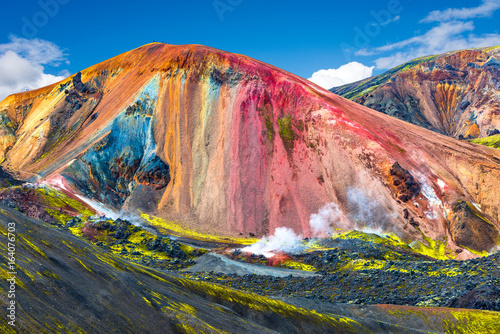 Beautiful colorful volcanic mountains Landmannalaugar in Iceland photo