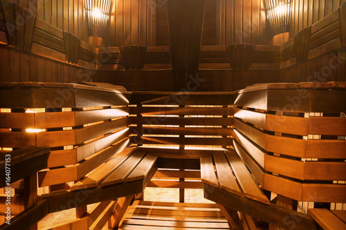 Interior view of modern sauna