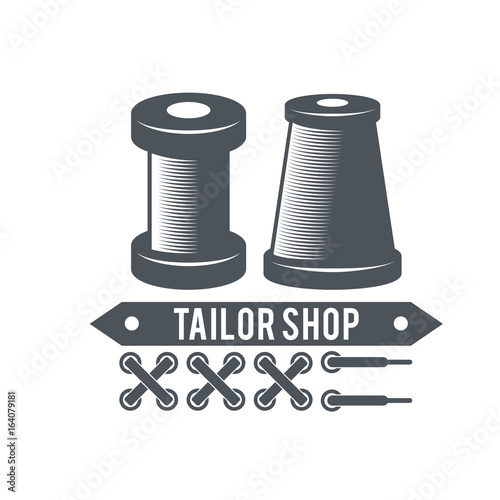 vector logo for tailor shop 