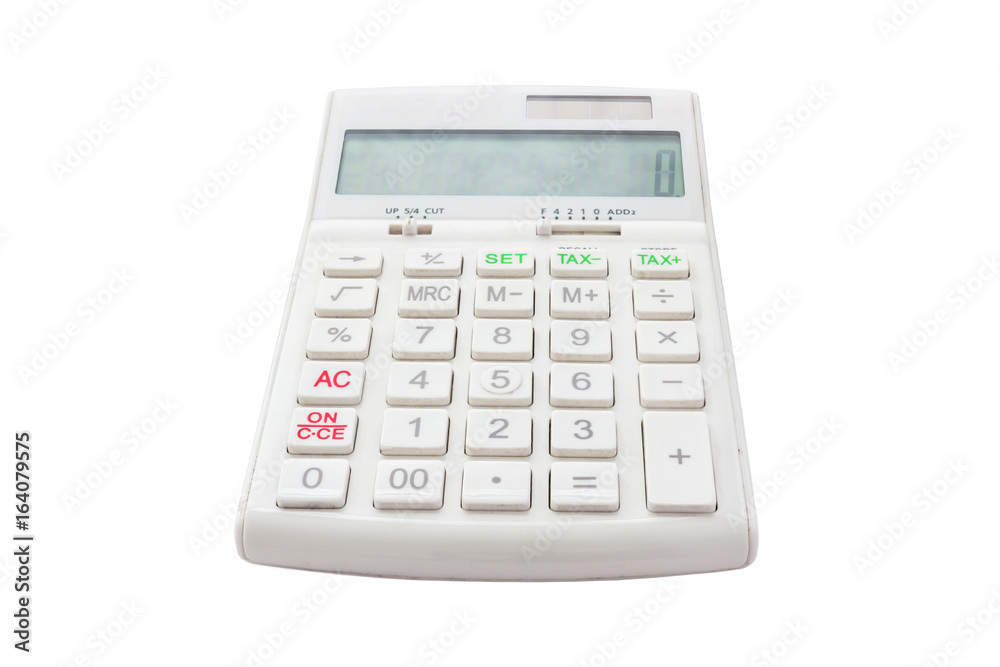White calculator,isolated on white background with clipping path. White calculator,isolated on white background with clipping path.