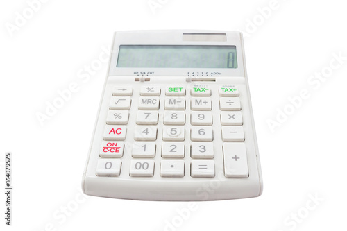 White calculator,isolated on white background with clipping path.