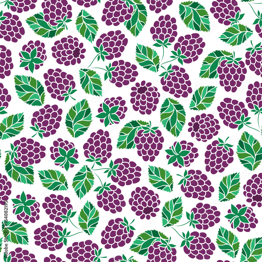 Seamless Pattern of Blackberry Seamless Pattern of Blackberry
