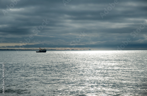 Fishing boat on the Black Sea in Abkhazia