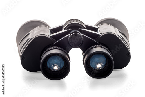 Black binoculars isolated