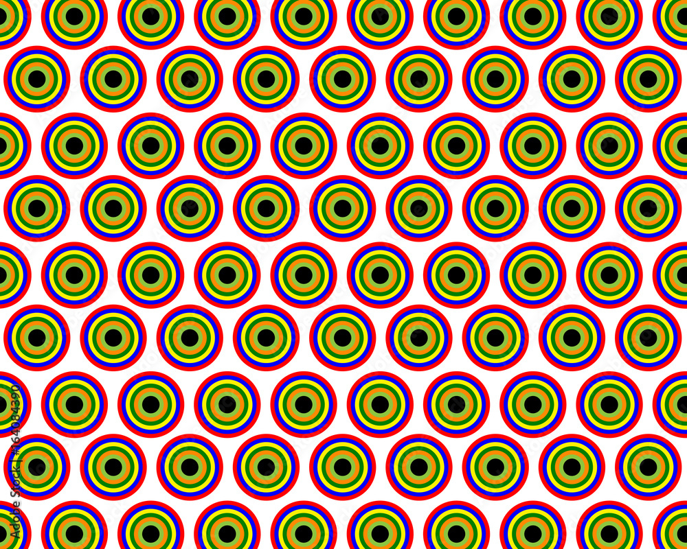 Pattern with circles in a flat style