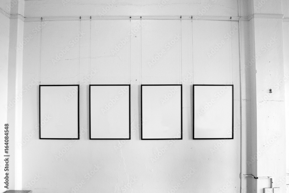 Blank Paper Frames On White Wall Stock Photo, Picture and Royalty Free  Image. Image 18324394.
